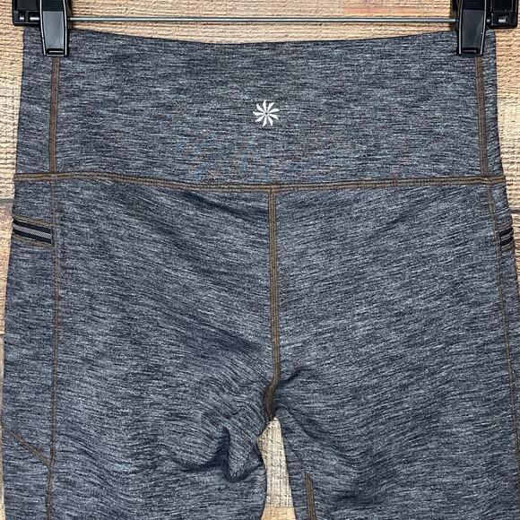 Athleta Cozy Drifter Tights Leggings Heather Gray Zipper Pockets SZ Small - Picture 6 of 9
